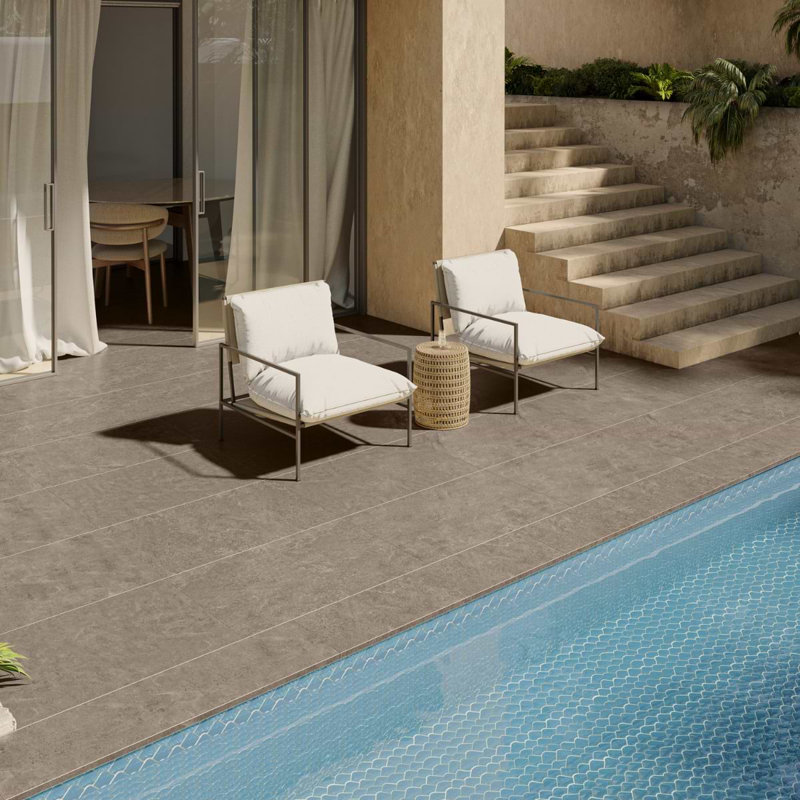 Era 24x36 Matte Limestone Look Porcelain Paver, Caramel Brown