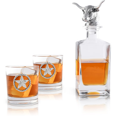 3 - Piece Glass Whiskey Decanter Set