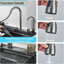 Black Gray31.5" Flying Rain Stainless Steel Waterfall Kitchen Sink with Faucet Single Bowl