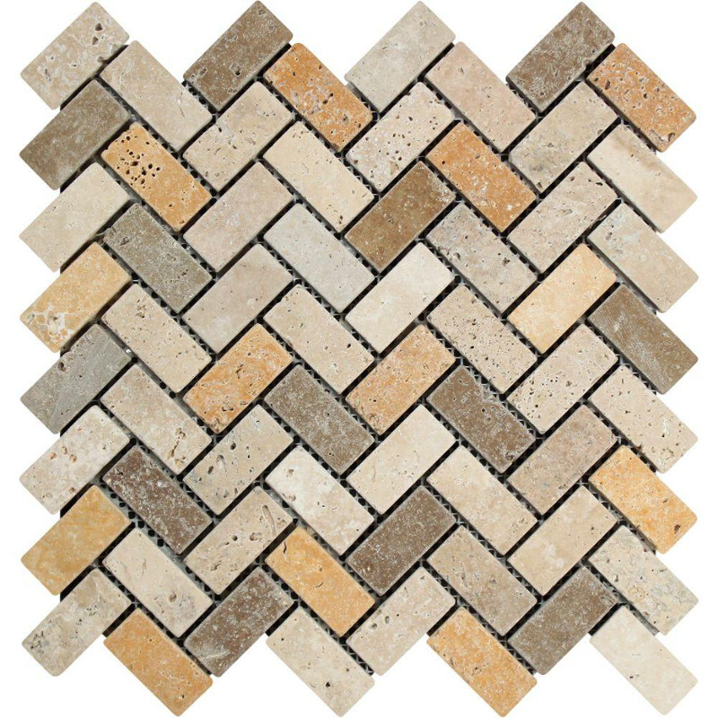 Carreau de mosaïque en chevron Travertine