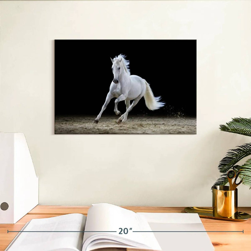 Brampt Galloping White Stallion, 8" H x 12" W