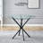 Round clear glass dining table-801136475