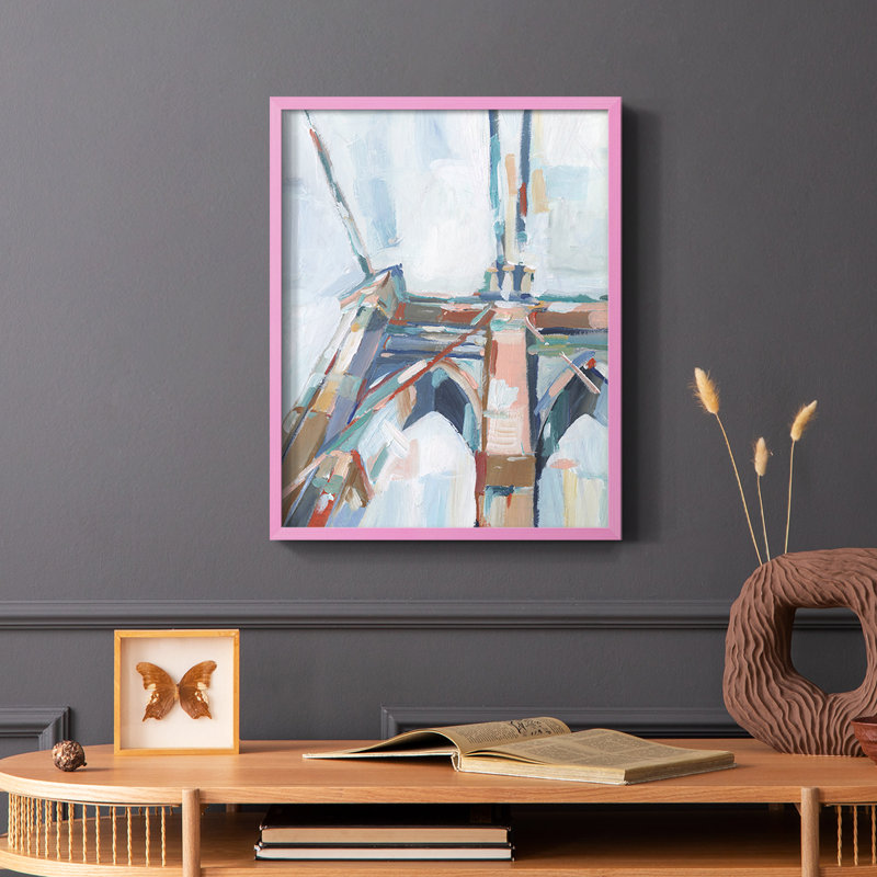 «Big City Colors I», reproduction encadrée - bois massif, Rose, H 10 po x l 8 po
