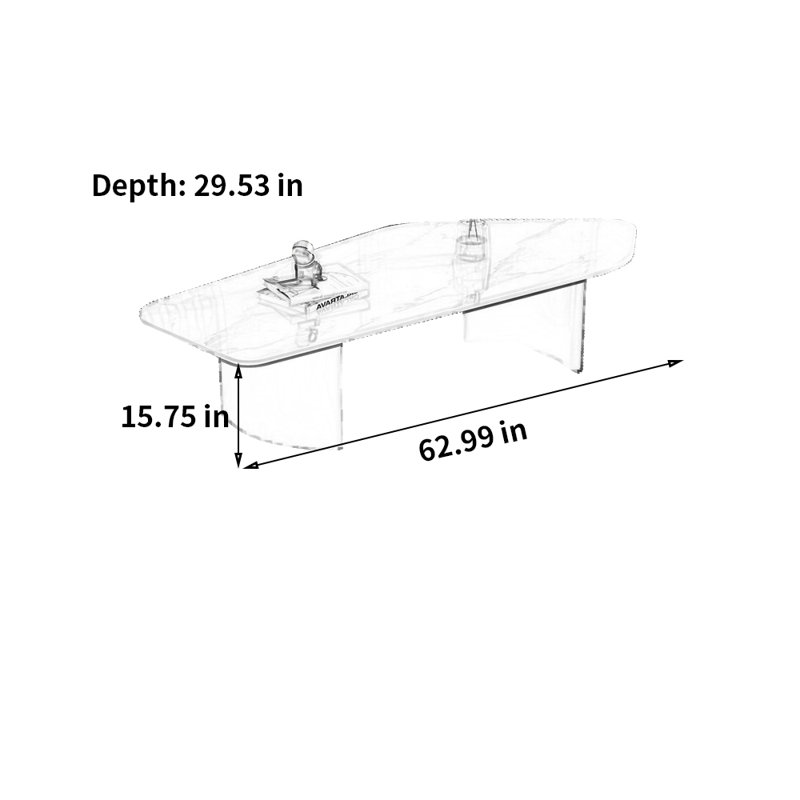 Italian Irregular Rock Slab Coffee Table, 15.75" H x 62.99" L x 29.53" W