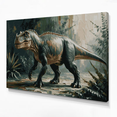 «Dinosaur Iguanodon», art mural sur toile grise