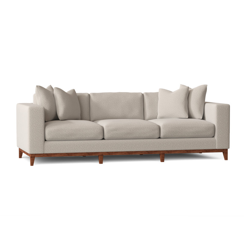 Noel 100'' Upholstered Sofa, Tobacco Distressed, Cream Boucle 1146-002