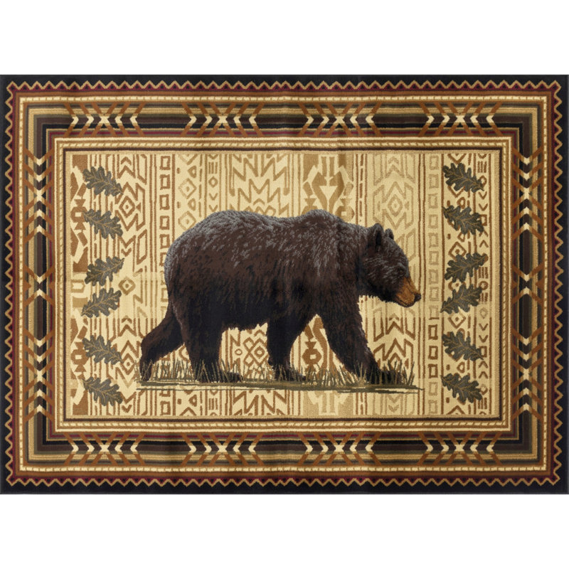Nature's Nest GC_CBL3010 Black 2 Ft. X 3 Ft. Lodge Area Rug, Rectangle 2' x 3'