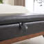 Banc rembourré en similicuir avec 4 pieds-604296614
