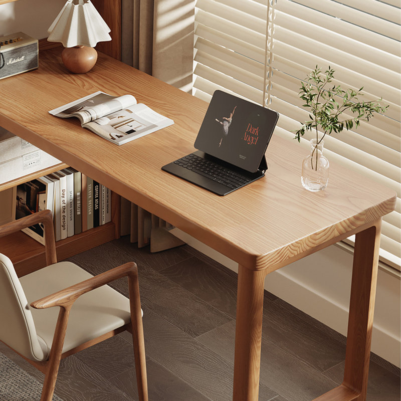 Bureau rectangulaire en bois massif Burlywood, H 71,26 po x l 78,74 po x P 21,65 po