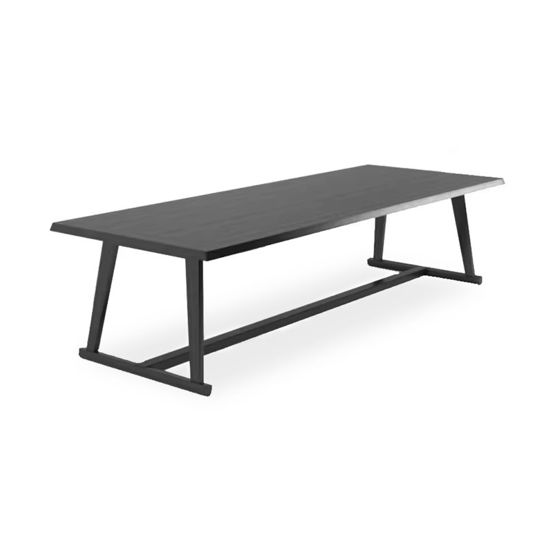 Table de salle à manger rectangulaire simple en bois massif, H 29,53 po x L 94,49 po x l 35,43 po