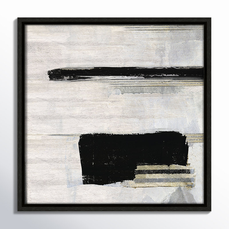 «La Bande II» par Sally Swatland, Cadre flottant espresso, H 13,5 po x l 13,5 po