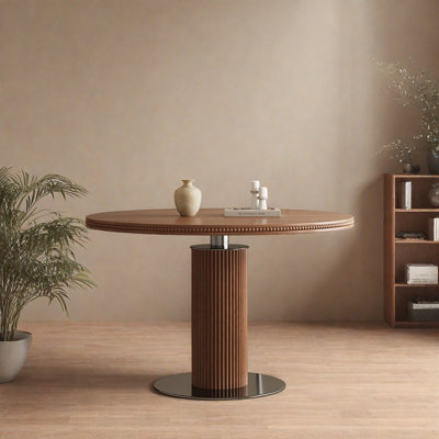 French style retro solid wood round table