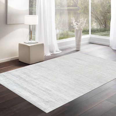 Slate Hand-Loomed Ivory/Blue Area Rug