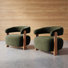 Chaise d'appoint moderne en bois massif avec coussins épais (ensemble de 2)