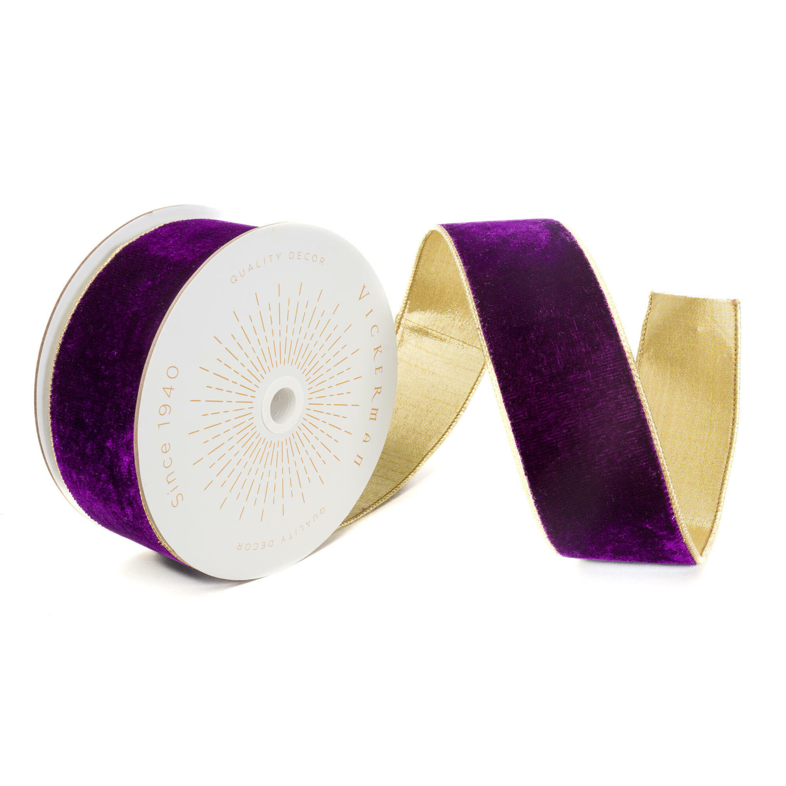 Velvet Ribbon, 0.2" H x 360" W x 2.5" D, Purple