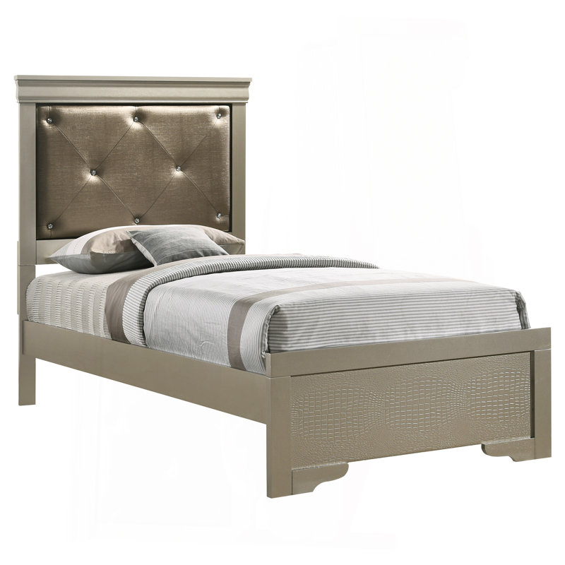 Elegant Champagne Twin Bed
