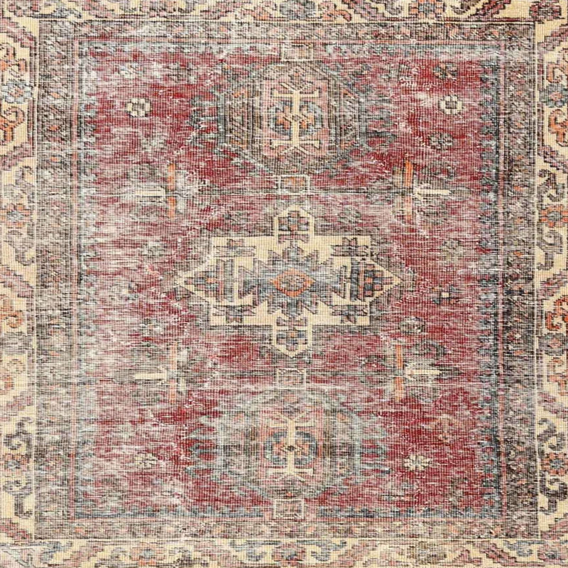 Tapis traditionnel rouge / beige Mickleson, Carré 3 pi