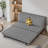 Black and White Modern Minimalist Cotton Linen Sofa Bed with Cushions-1495360149