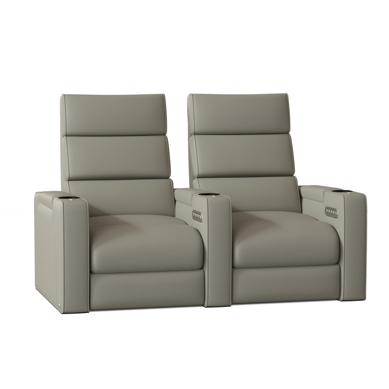 Siège de cinéma en rangée avec porte-gobelet de 65,5 po Dream HR Series, Gris brume ultra