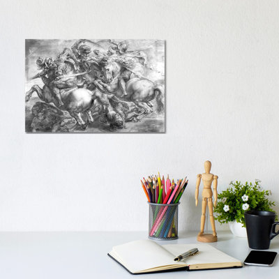 The Battle Of Anghiari (After Leonardo Da Vinci) by Peter Paul Rubens - Wrapped Canvas Print