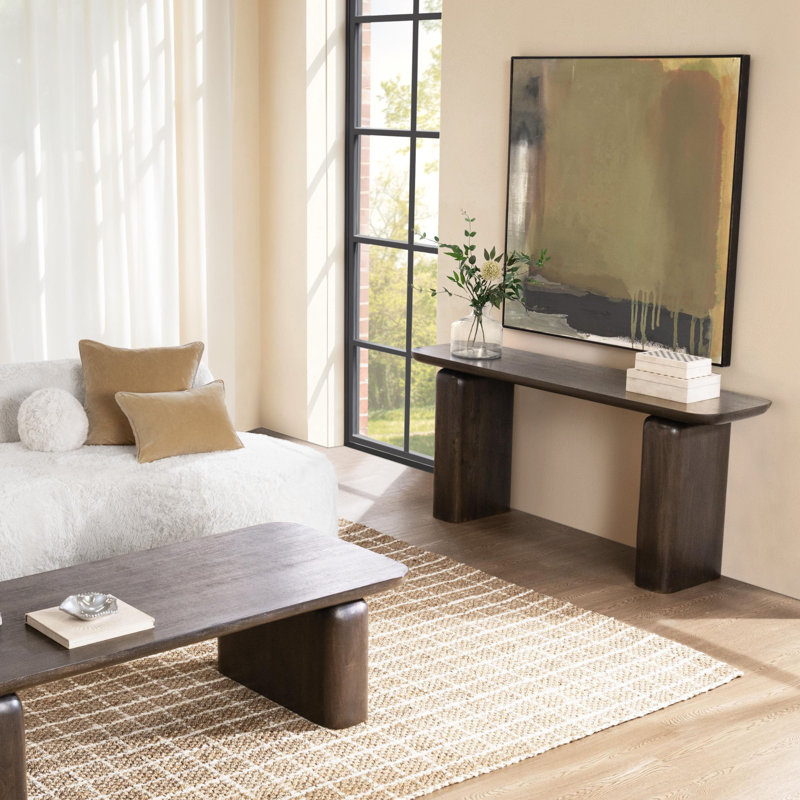 Chloe 68'' Solid Wood Console Table, Truffle Roast