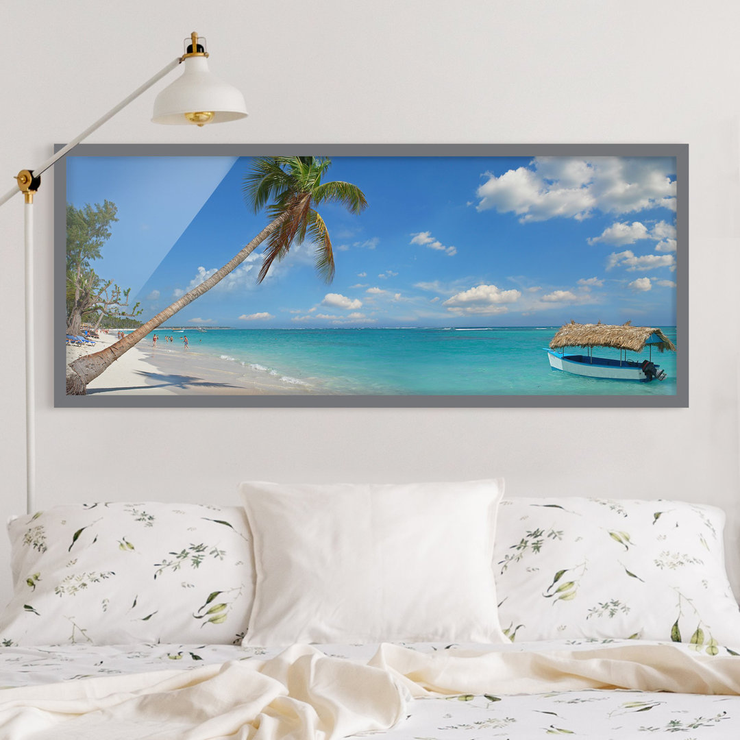 Bild mit Rahmen - Tropischer Strand - Panorama-Landschaft - A