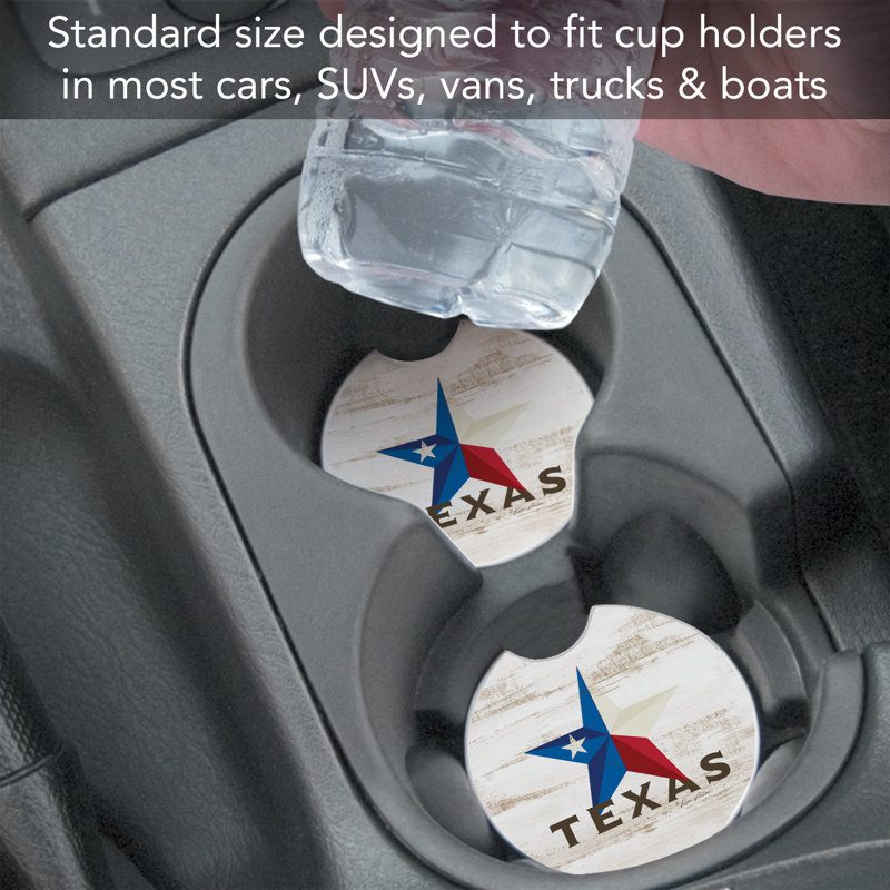 Texas Star 2 Pack Stone Car Coasters