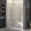 Porte de douche pivotante semi-sans cadre 44-48 X x H 71 with avec verre trempé 1/4 "