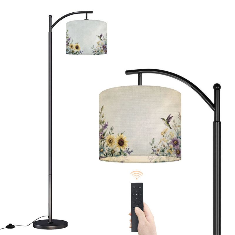Lampe sur pied arc avec abat-jour ajustable Tranquil Wildflower