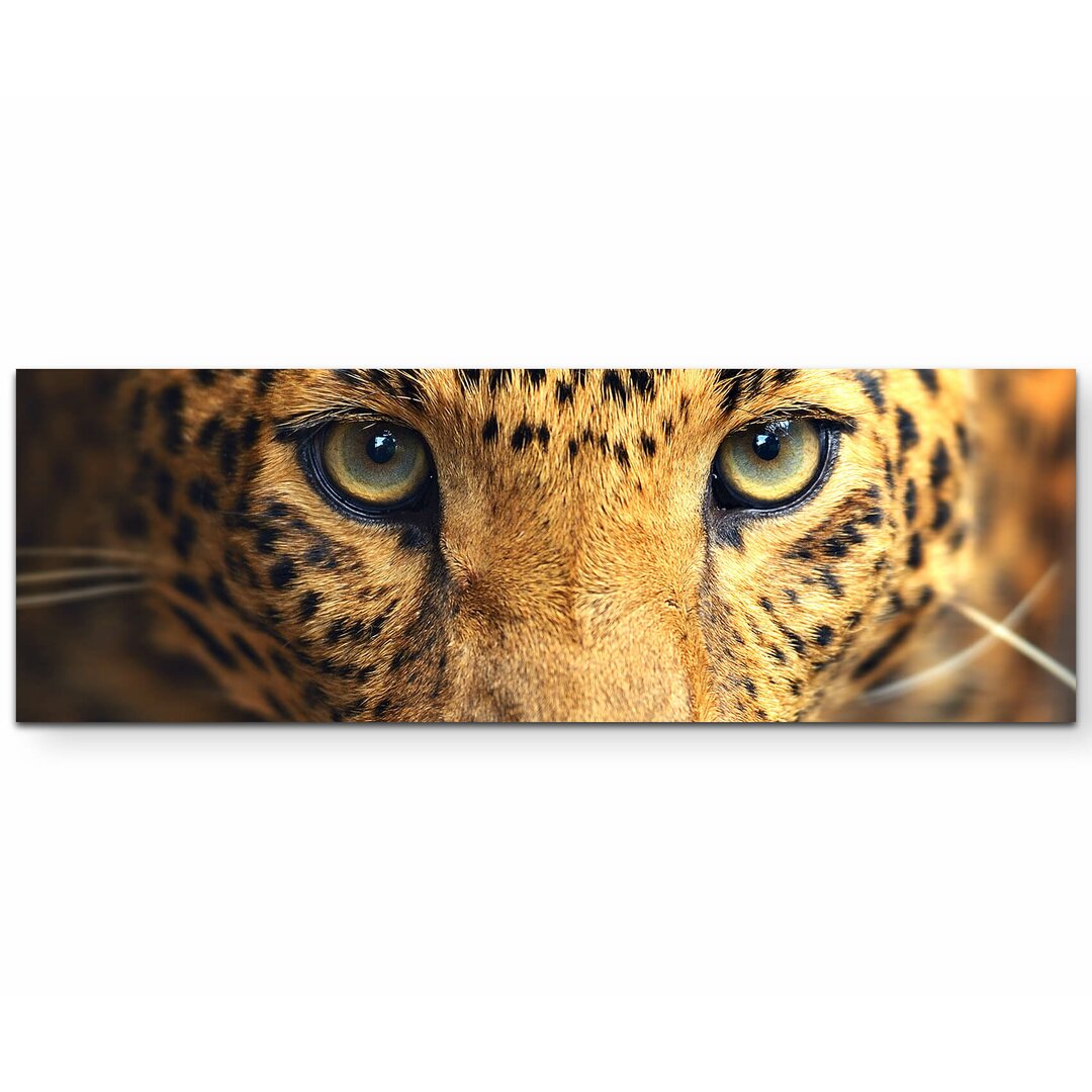 Leinwandbild Aufmerksamer Leopard – Portrait