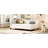L-shaped Daybed In Beige Linen With Strong Solid Wood Legs - Twin Size Serene-2107651739