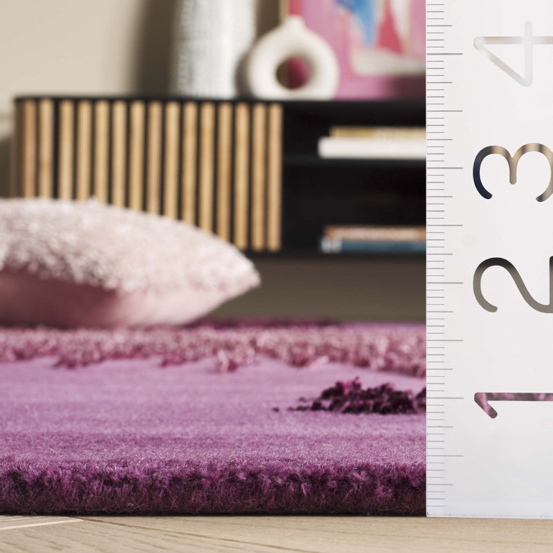 Tapis Amier Floral en laine et viscose, tuftÃ© Ã  la main, Rectangle 5 pi x 8 pi