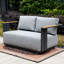 Modular Aluminium Armchair With Teak Armrests & 36 Cm Cushion, Fully Welded-1374940234