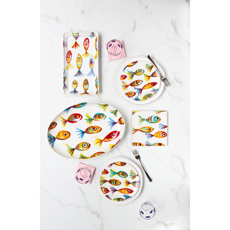 Pesci Colorati Terra Bianca Platter