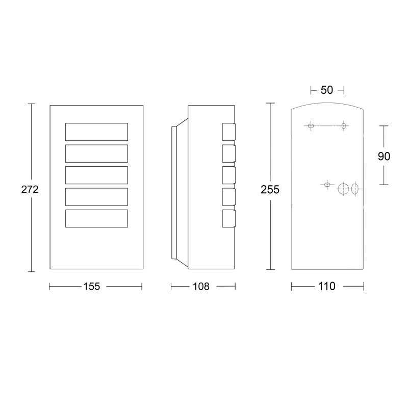Outdoor Wall Light L 12 Anthracite No Sensor E27 Aluminium