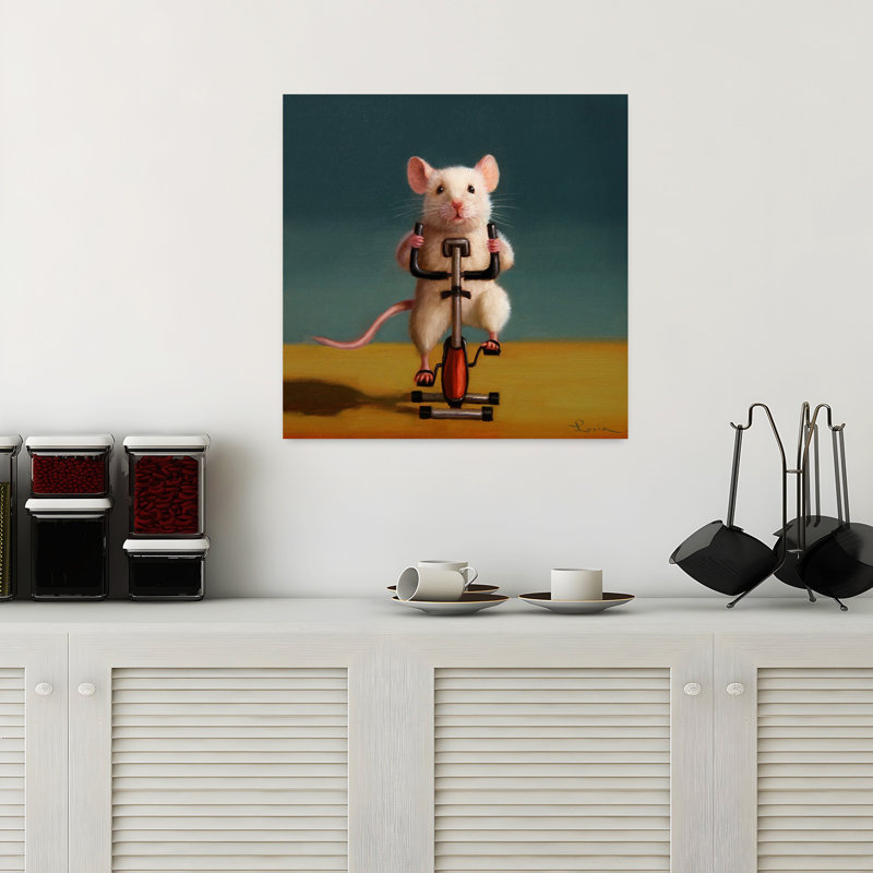 Gym Rat Spin, art urbain contemporain, H 18 po x l 18 po