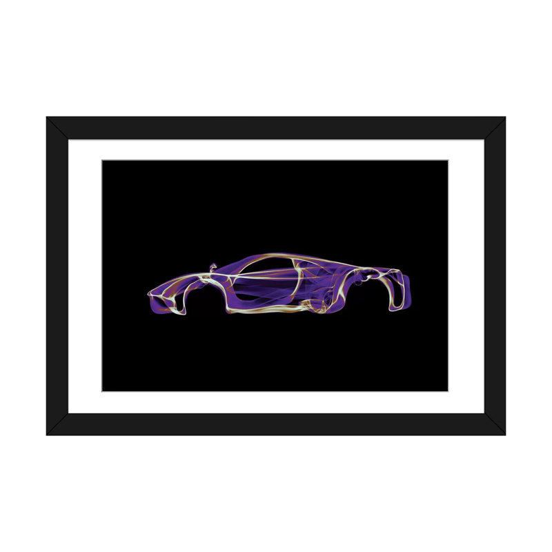 Pagani Huayra par Octavien Mielu - Estampe numérique sur toile tendue avec châssis, H 24 po x l 32 po x P 1 po, Blanc