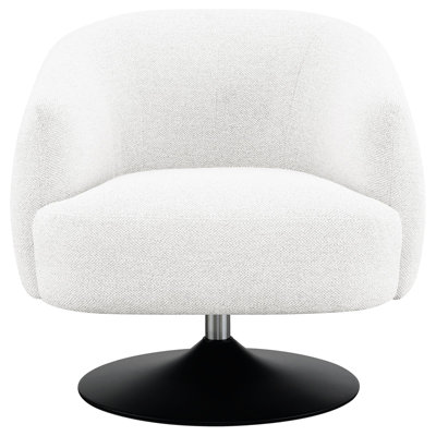 Fauteuil d'appoint beige avec capitonnage à canaux pour une touche élégante de style contemporain pivotant à 360 degrés - doux et confortable
