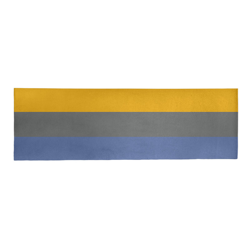 Tapis à rayures bleu/gris/jaune, Tapis de couloir 2 pi 6 po x 8 pi