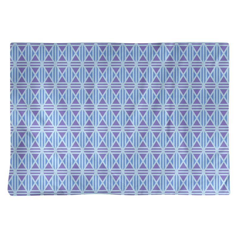Napperon de 18 po à motif de losanges doublé classique, Bleu / Mauve