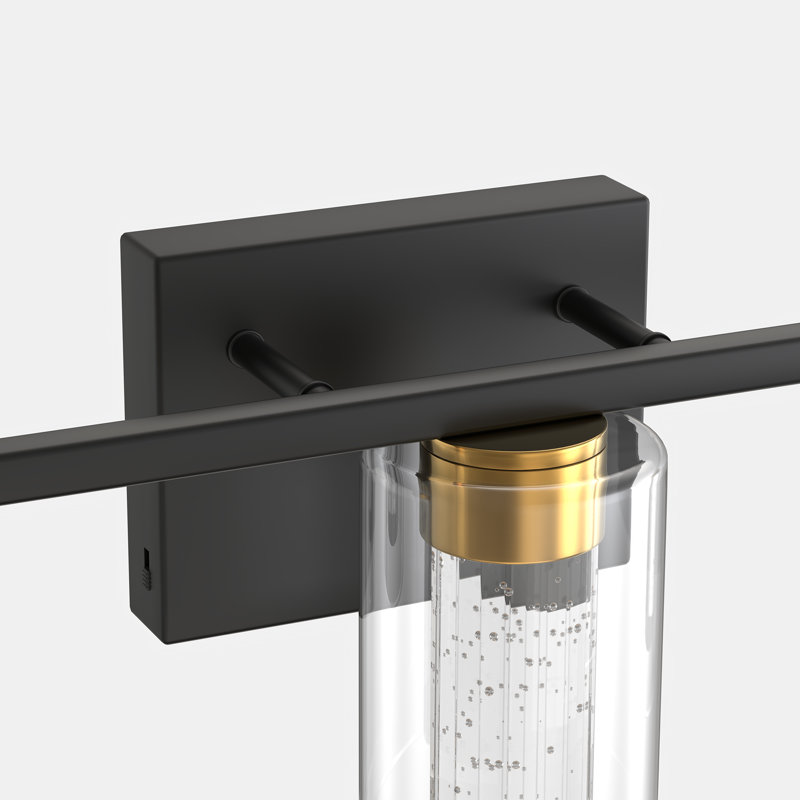 Luminaire de salle de bain à DEL à intensité variable en cristal avec abat-jour en verre
