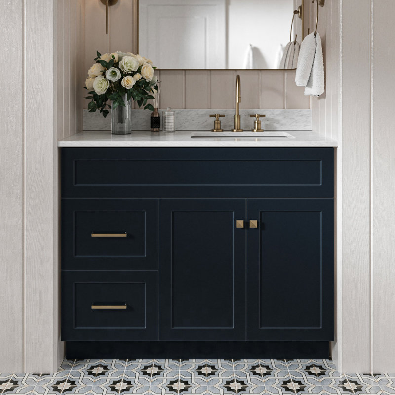 Ensemble de meuble-lavabo simple 43 po Partham, Bleu minuit