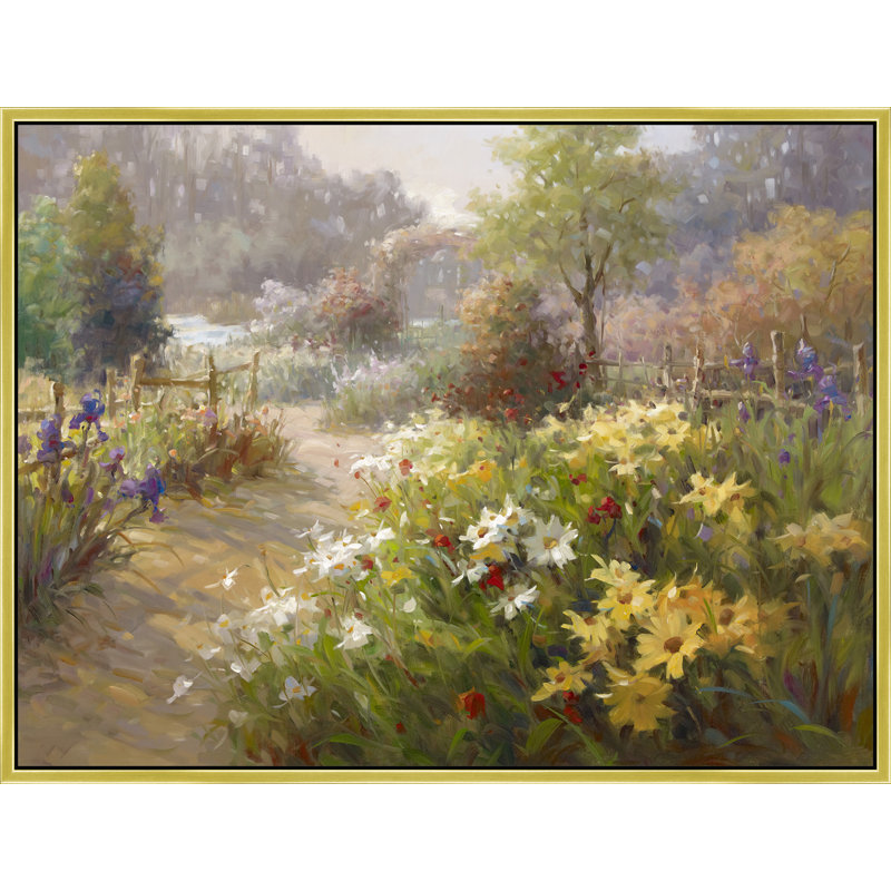 Golden Hour Garden Path Print, 32" H x 42" W, Gold
