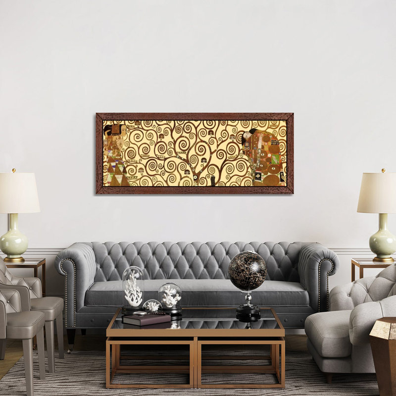 The Tree of Life by Gustav Klimt - 1 Piece Floater Frame Panoramic Painting on Canvas, 182.88 cm H x 60.96 cm W