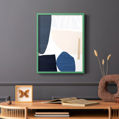 Denim et sable I, reproduction encadrée - bois massif