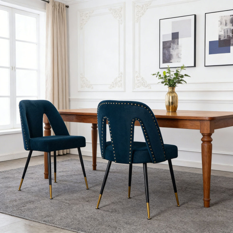 Chaise de salle à manger moderne, Bleu