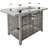 60000 43" Open Weave Grey Propane Gas Fire Pit Table, With Bohemian Design, Removable Lid, And Glass Wind Guard For Garden Entertaining Rectangular , Grey, Blue Stone Decoration Tempered Outdoor Patio-1811279544