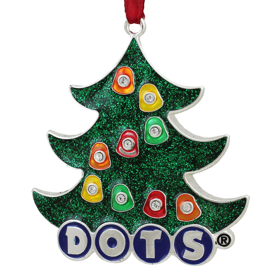 3" Silver Plated DOTS Candy Logo Christmas Tree Ornament with European Crystals Northlight Seasonal