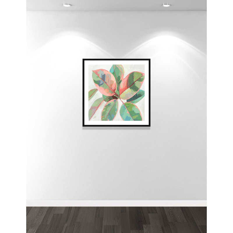 «Pink Ficus II», reproduction d'art, Papier avec cadre en bois noir, H 33,25 po x l 33,25 po x P 0,75 po