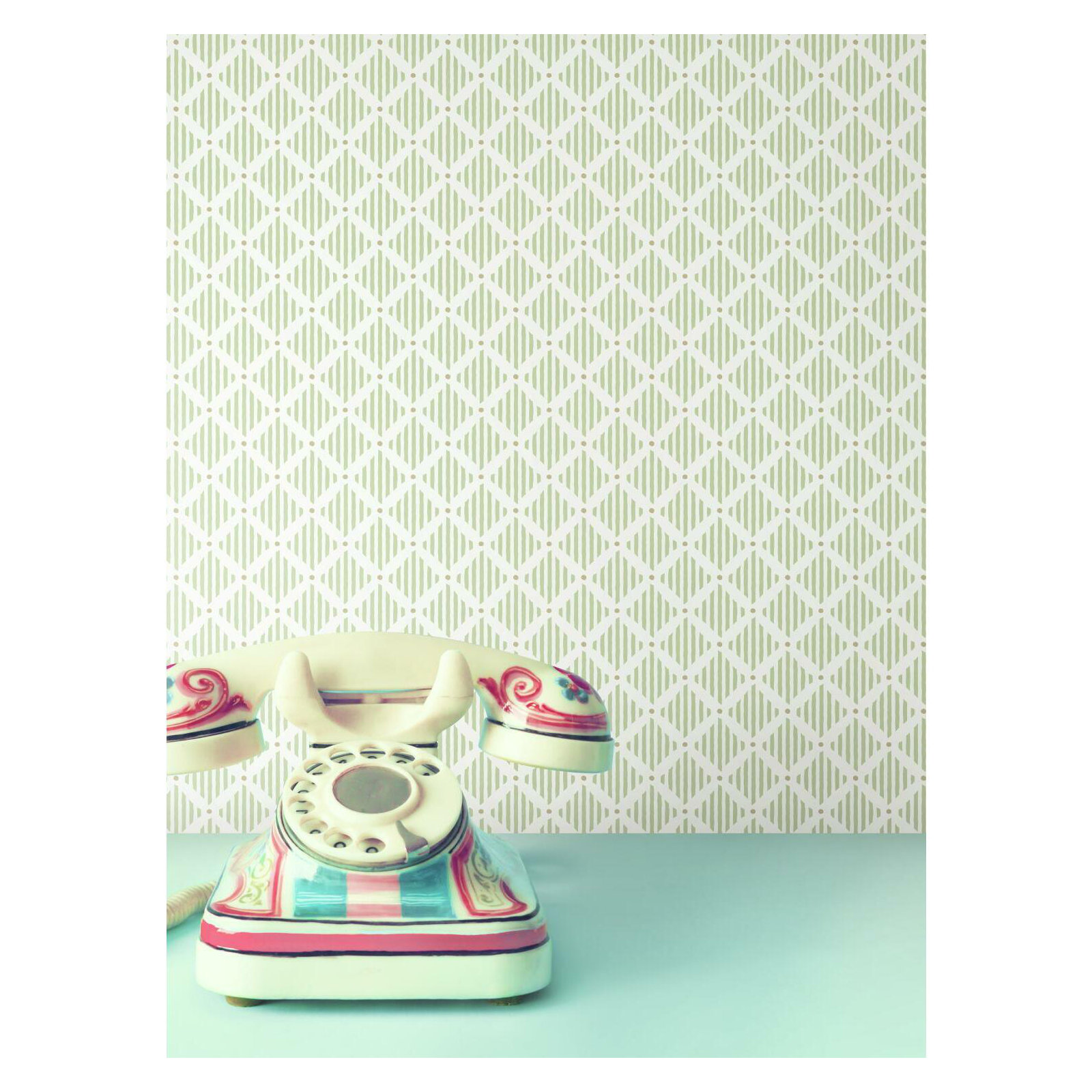 Floral Wallpaper, Green